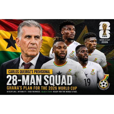 Ghana’s 2026 World Cup Squad: Carlos Queiroz Builds a Black Stars Team Designed for Survival